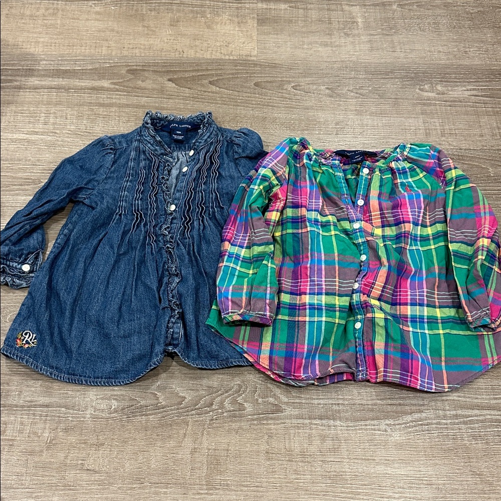 Ralph Lauren Denim and Plaid Button Down Tunics